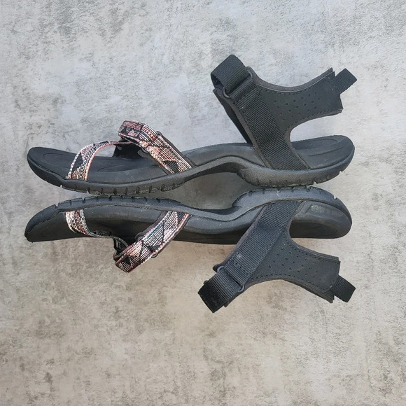 Teva Verra Slides Walking Sandals in Black Salmon - Picture 7 of 10